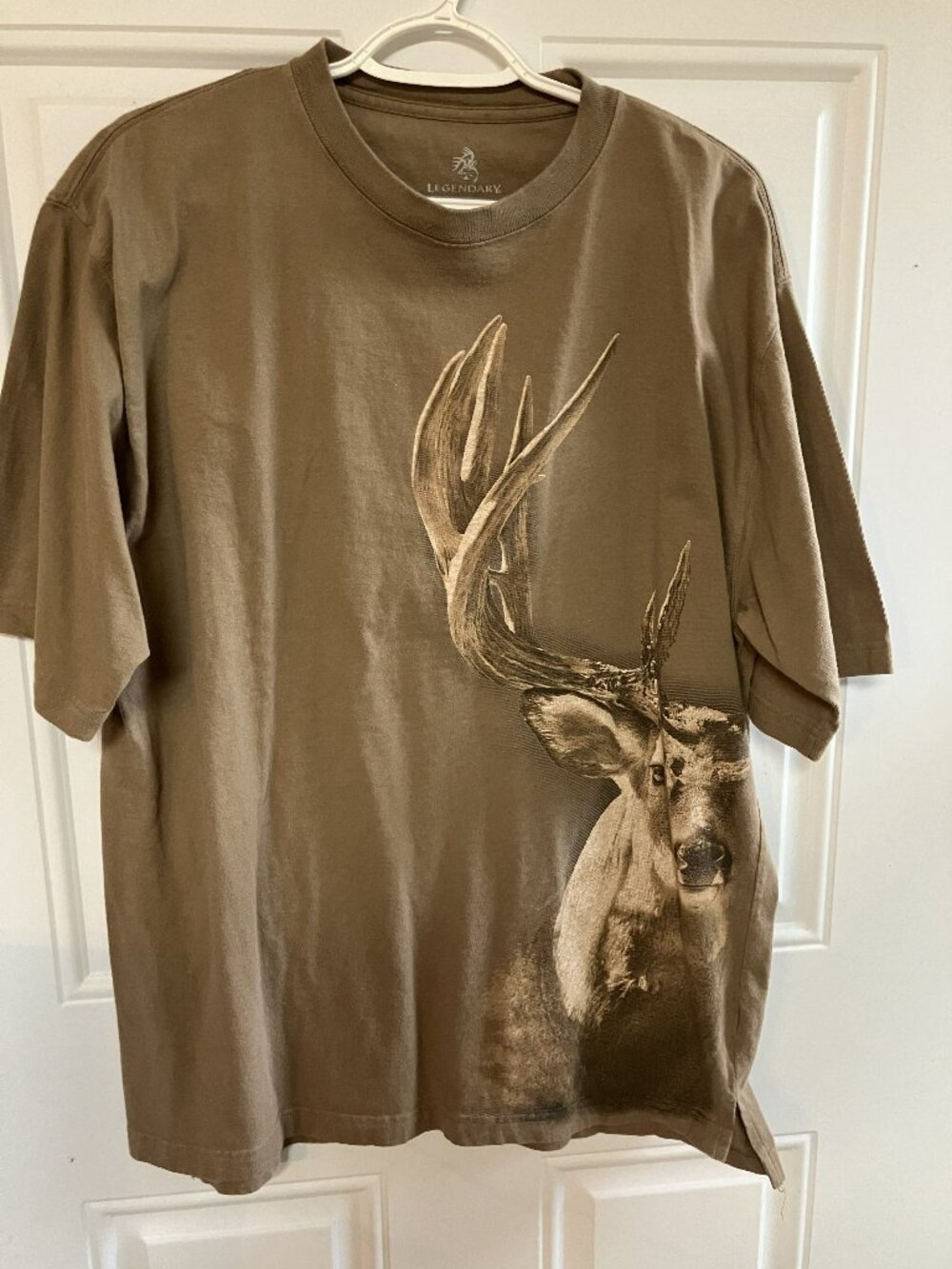 Men's Brown T-Shirt with Deer Design